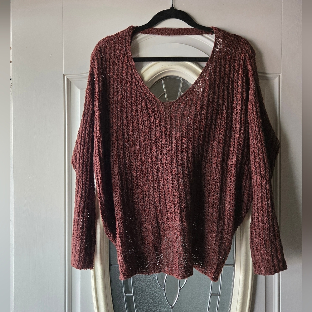 Altar’d State Twist Back Knit Sweater 🍷 Boho Cozy Fall Vibes XS/S - Picture 2 of 6